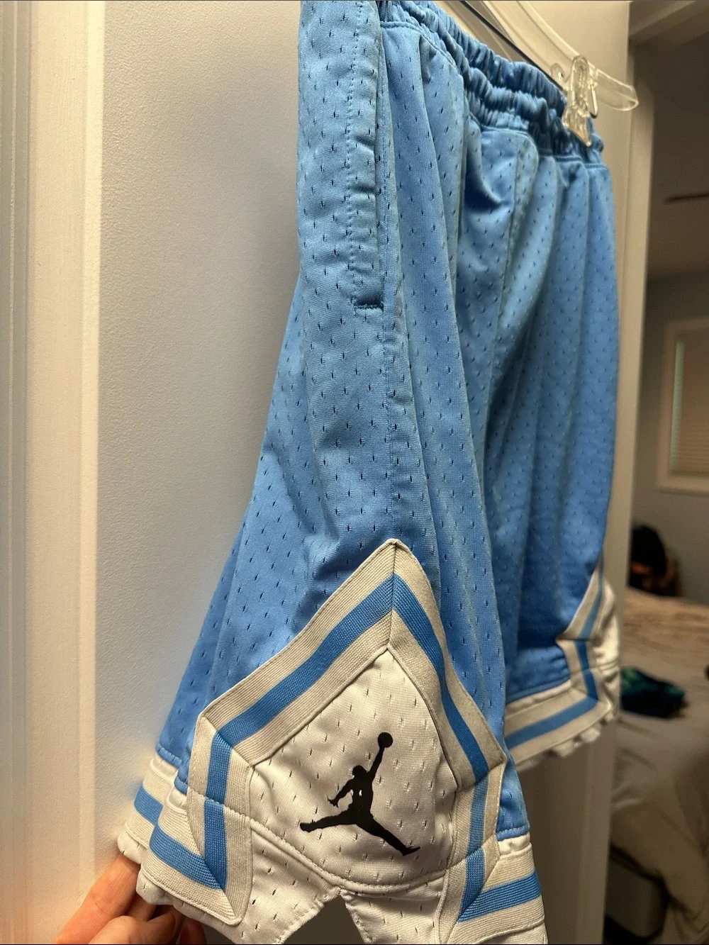 Jordan Light Blue and White Boys' Athletic Mesh Shorts